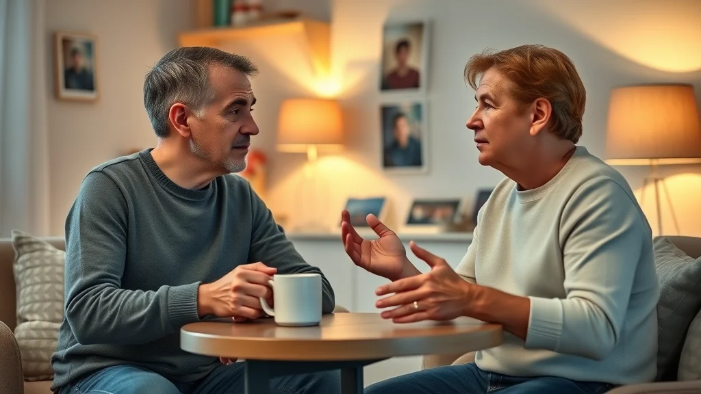 Two adults discussing divorce respectfully at home—key for how to choose a divorce lawyer