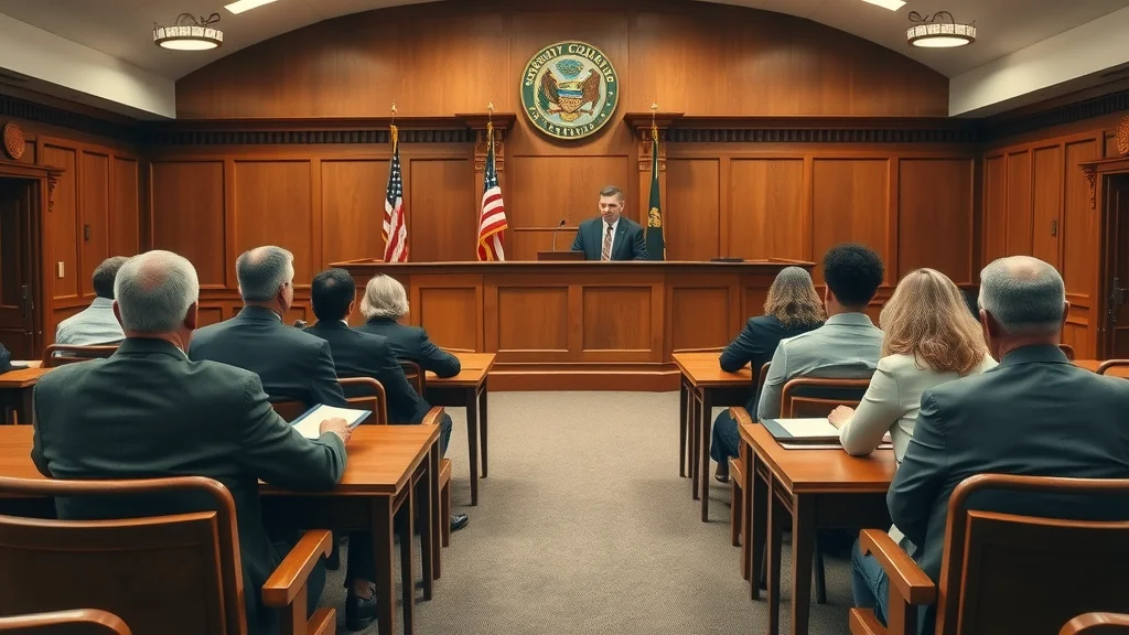 Orderly Missouri family courtroom in Charles County with judge and attorneys