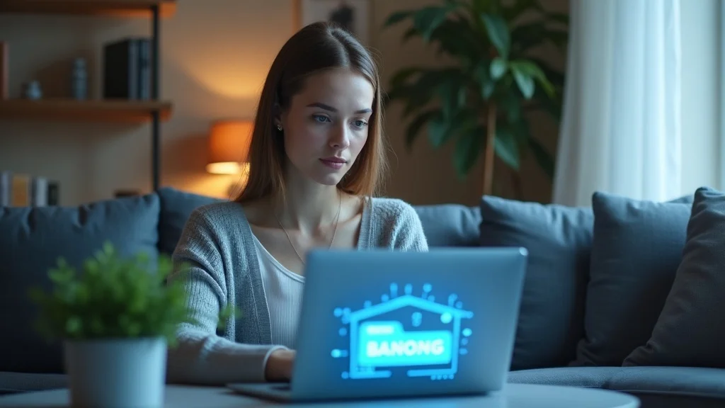 Woman securely managing her online finances during legal separation