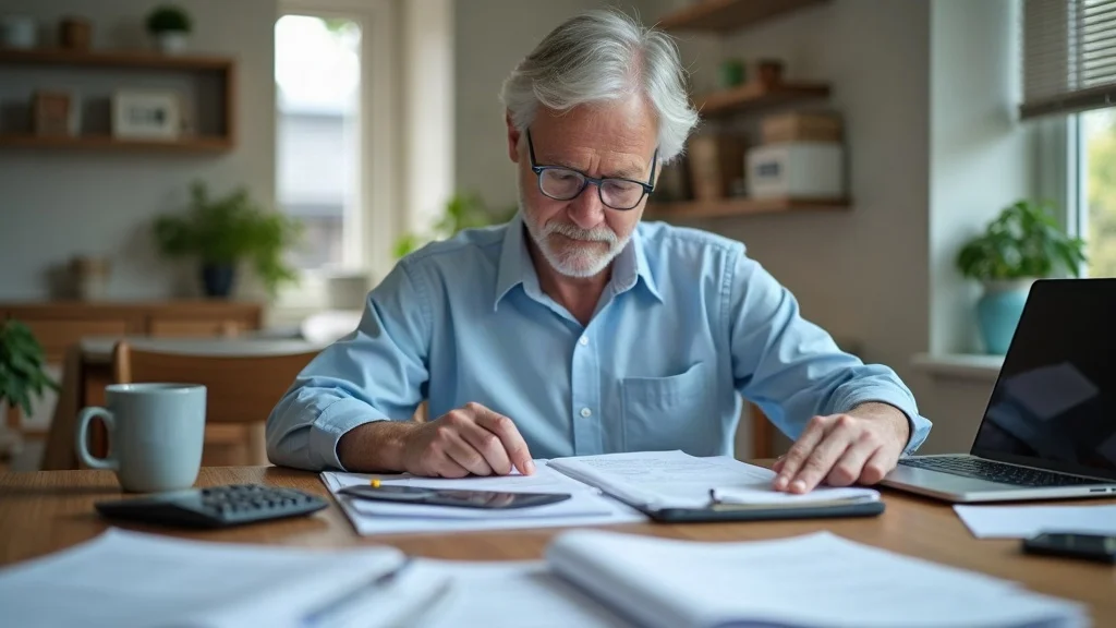 Person organizing financial documents to classify marital property vs. non marital property for Missouri divorce