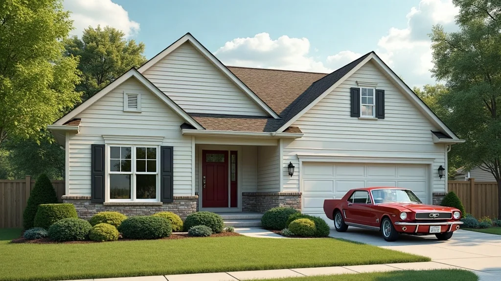 Family home exterior representing marital and non marital property division in a Missouri divorce, with two cars indicating asset separation
